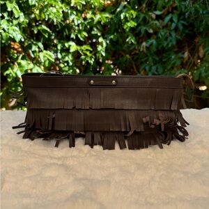 Kate Spade fringe clutch.
